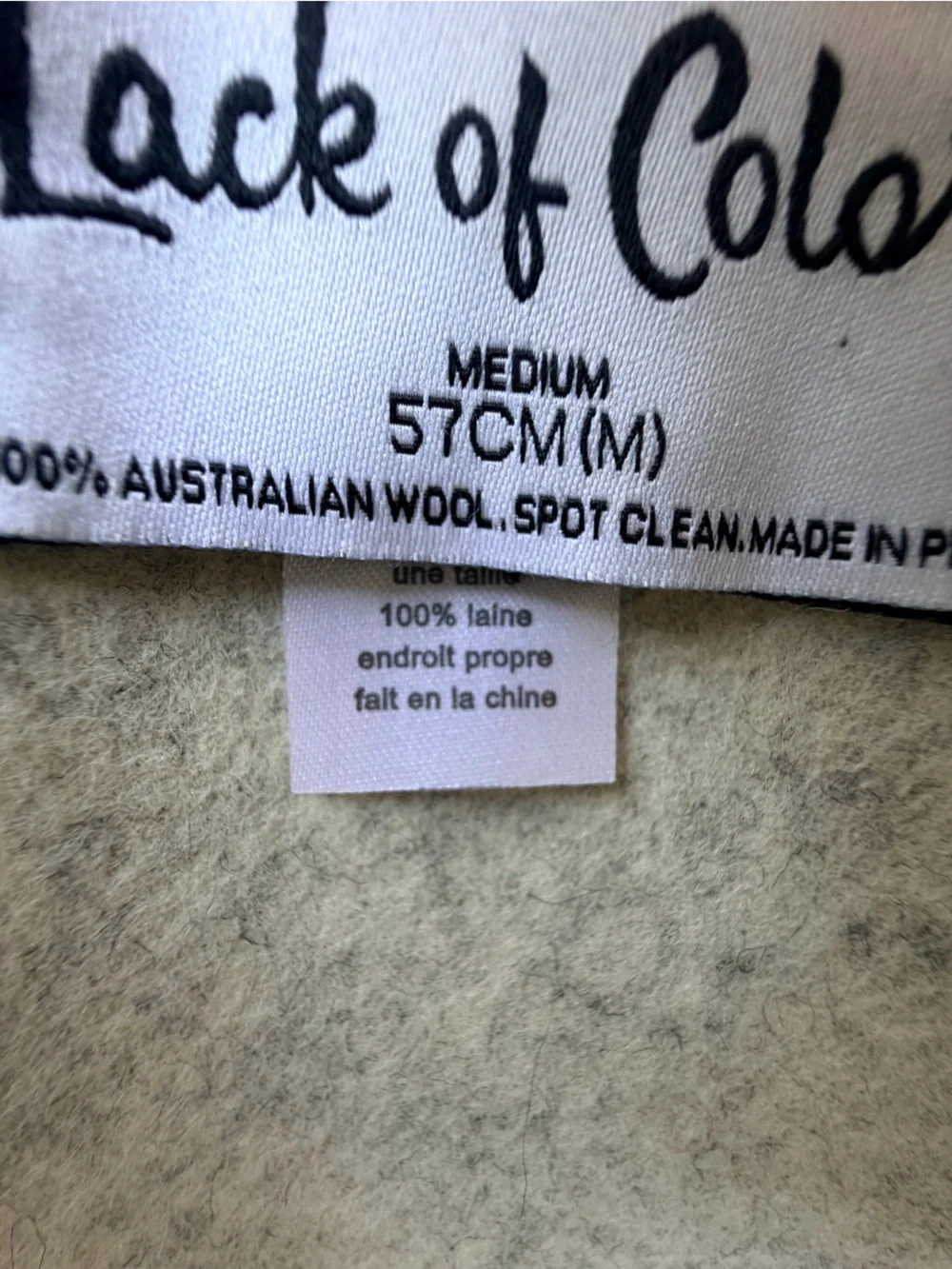 Lack of Color Light Grey 100% Australian Wool Fedora Rancher Hat Medium 57cm